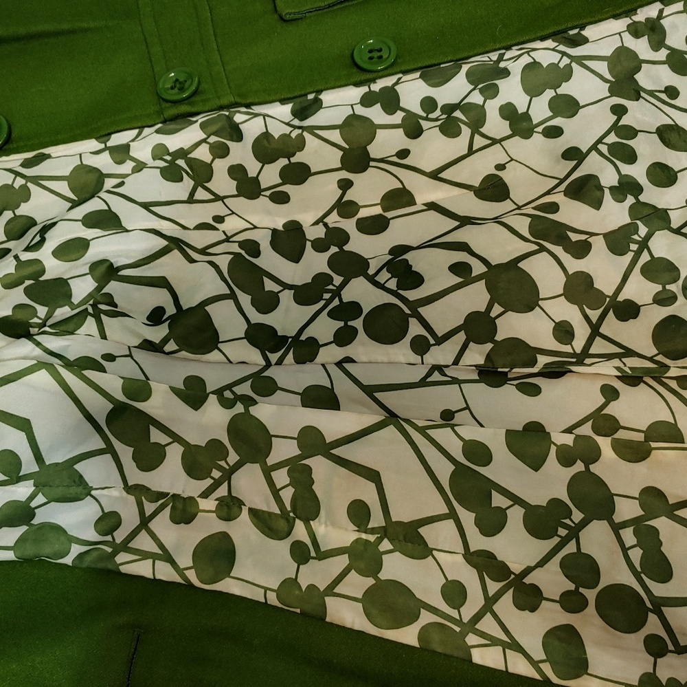 Tulle 100% Wool Green Button Up Coat - Picture 5 of 7